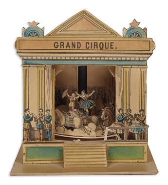 (CHILDRENS LITERATURE.) OPTICAL TOY. Grand Cirque Carousel and instruction sheet.